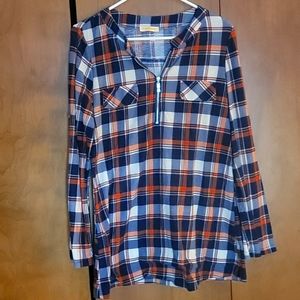 Boutique flannel half zip